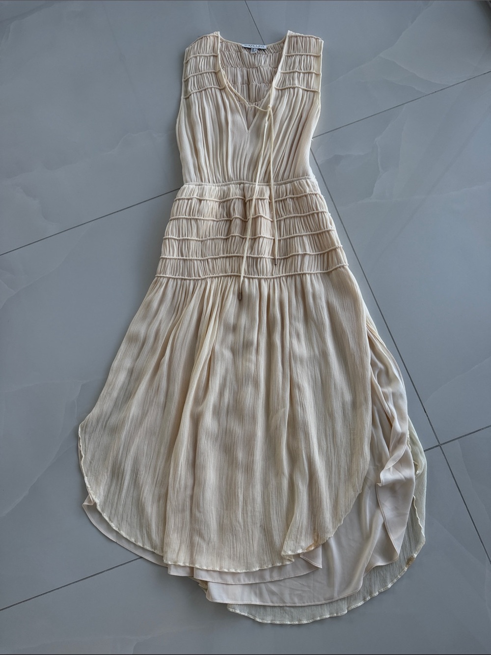 Shona Joy Delphine Sleeveless Midi Dress Cream color